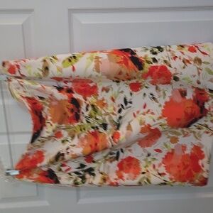 Jones Studio Floral Pencil Skirt - Orange and Green